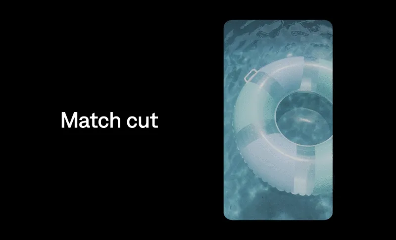 A scene uses a match cut for transitions